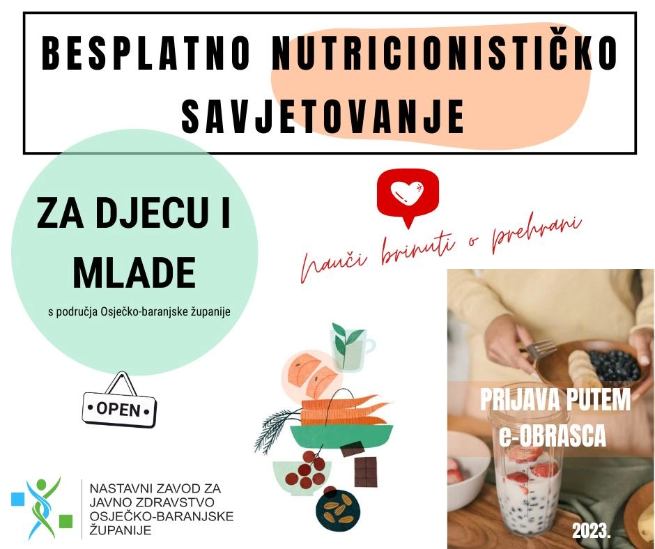 Besplatno nutricionističko savjetovanje za djecu i mlade