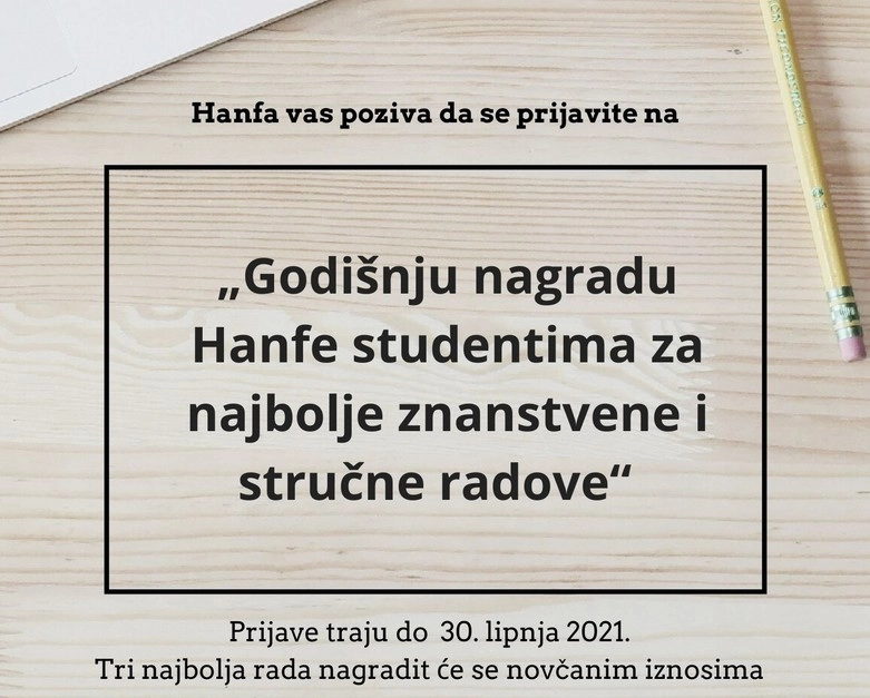 Poziv studentima za prijavu na natječaj za najbolje studentske znanstvene i stručne radove