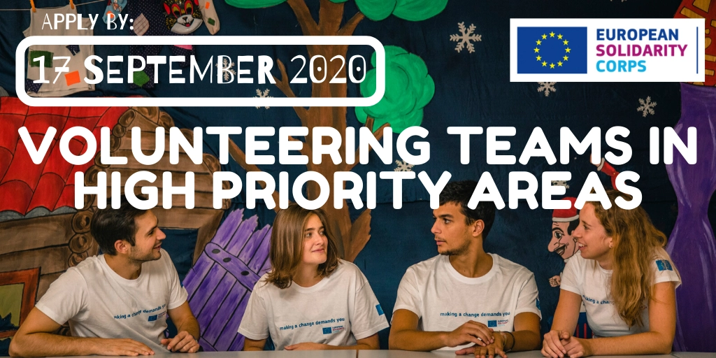 Natječaj za Volonterske timove u područjima visokog prioriteta - rok 17.9.2020.