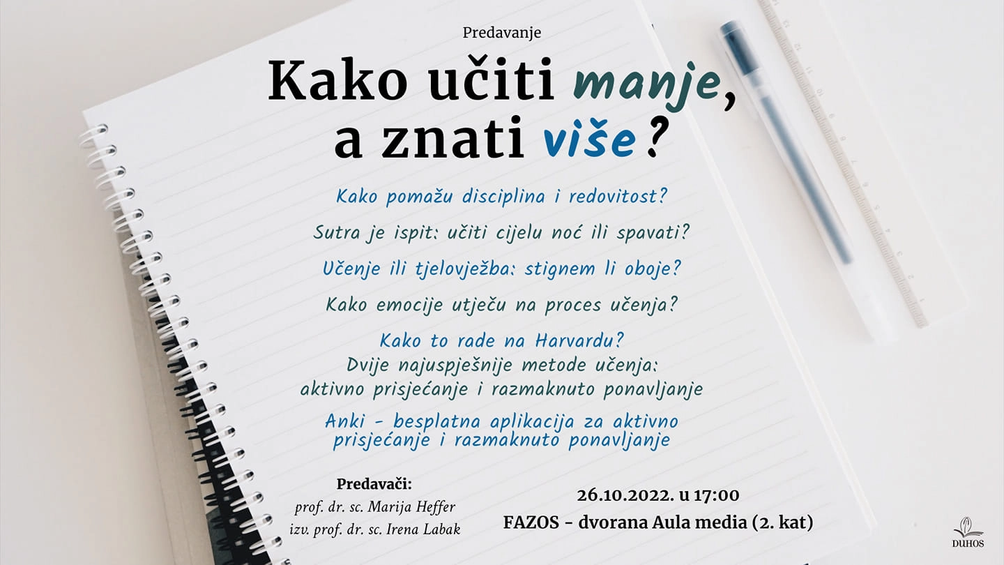 Kako učiti manje, a znati više? - predavanje