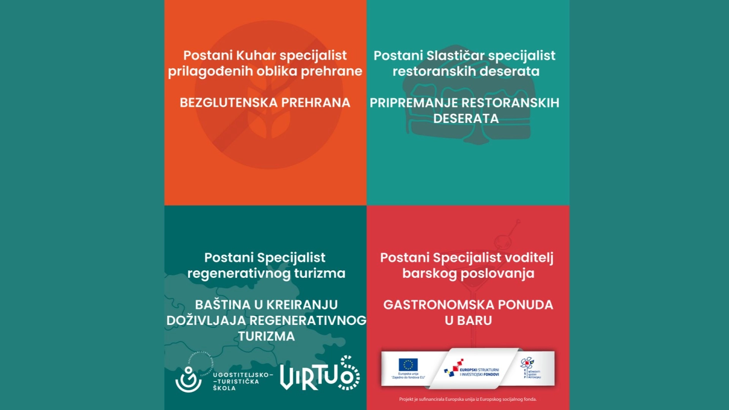 Postani specijalist u području ugostiteljskih zanimanja!