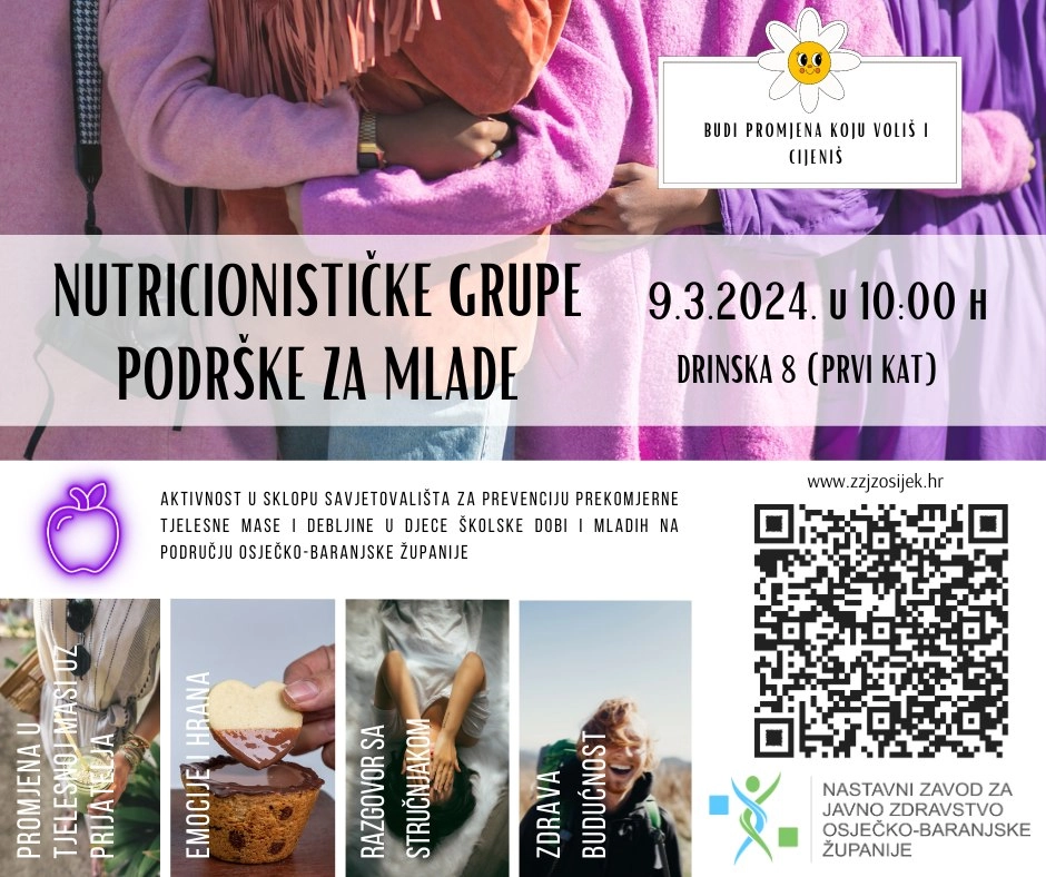 Besplatne nutricionističke grupe podrške za mlade