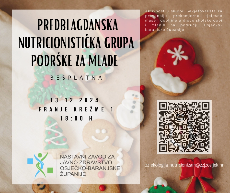 Besplatna Predblagdanska nutricionistička grupa podrške za mlade