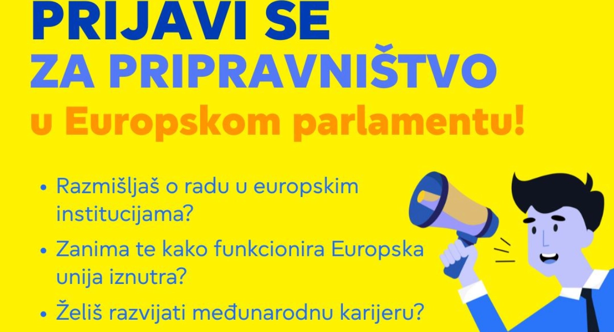 Prilika za pripravništvo u Europskom parlamentu